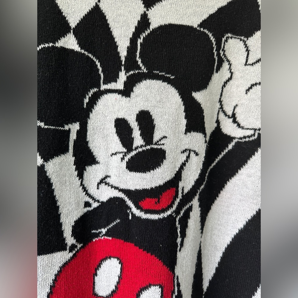 Disney Black and White Mickey Mouse Crewneck Sweater - Picture 2 of 4
